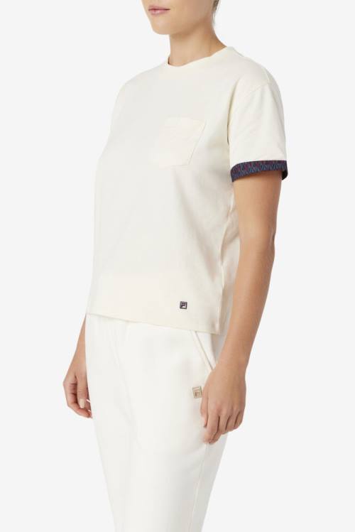 Beige Women's Fila Sloane Tee T Shirts | Fila581WF